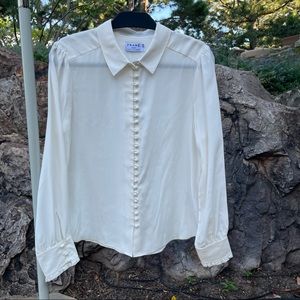 Frame Silk blouse size large cream